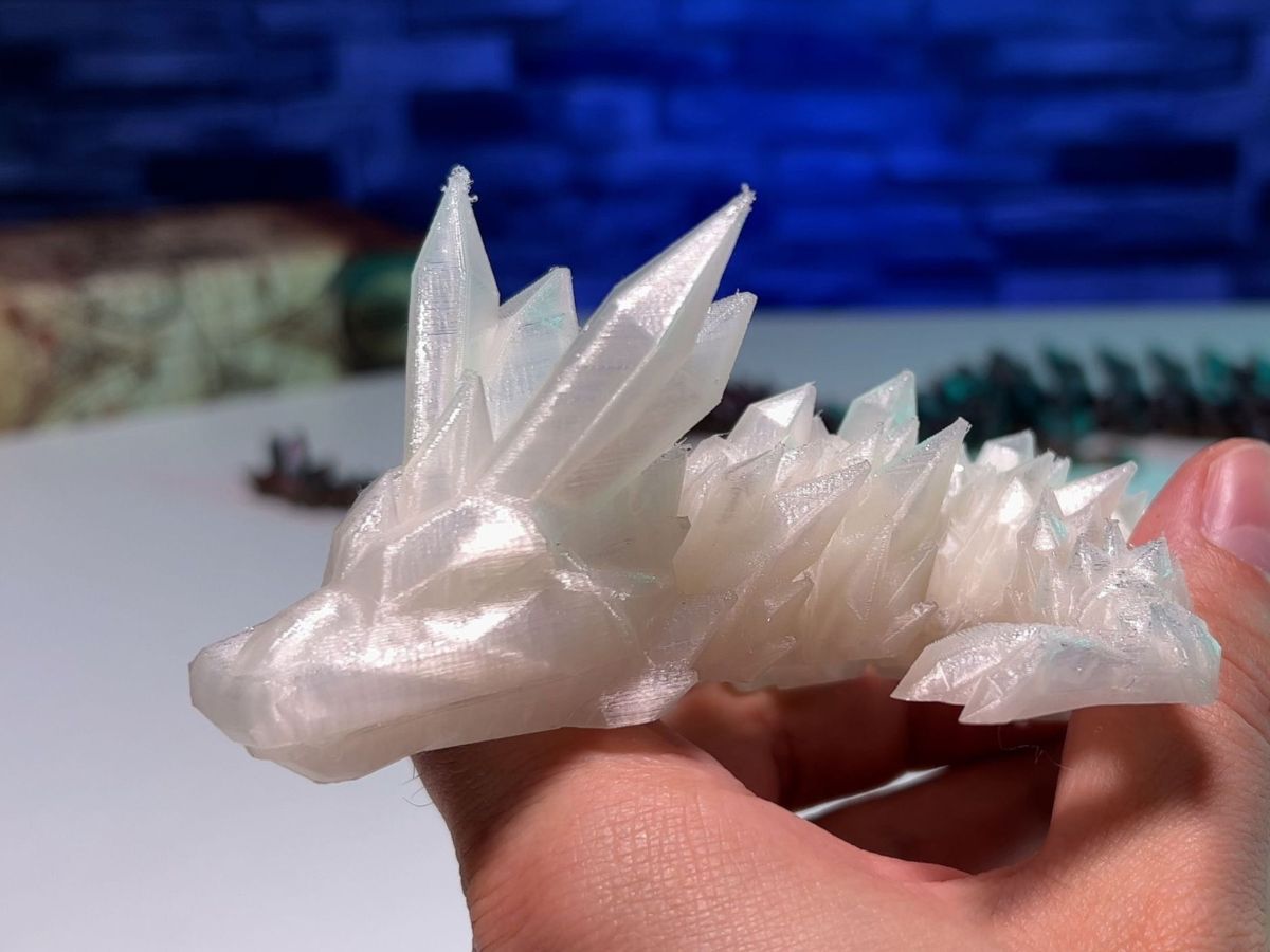 3 Foot Crystal Dragon, 3D Printed Giant Dragon