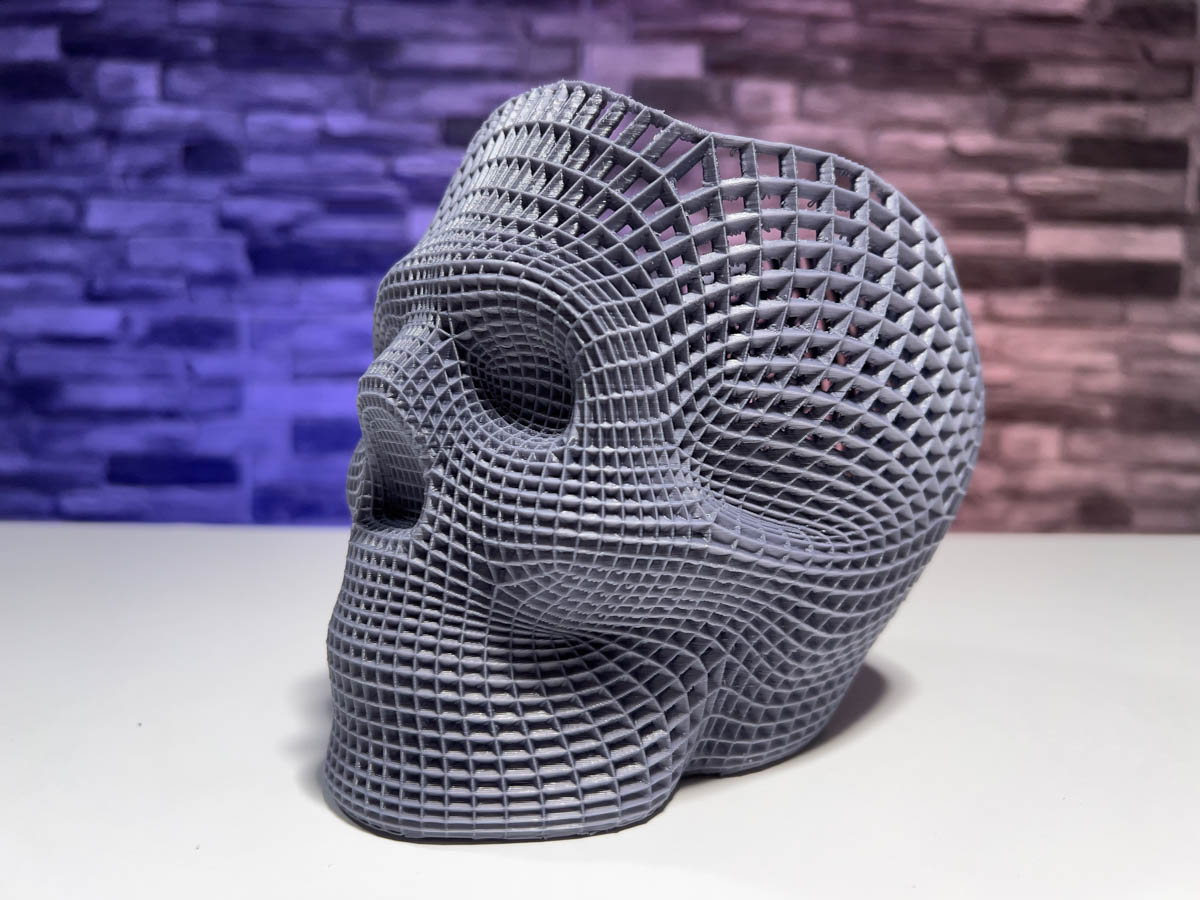 3D Printed Wireframe Skull STL for Download