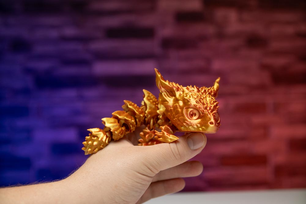 3D Printed Articulated Desert Baby Dragon