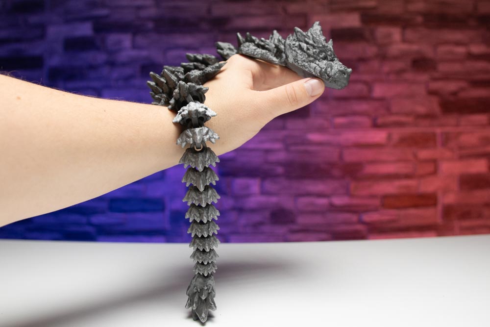 3D Printed Articulated Stone Mama Dragon