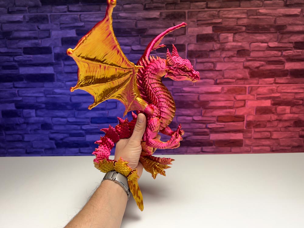 3D Printed Dragon with Wings - Epic Articulated model STL for Download