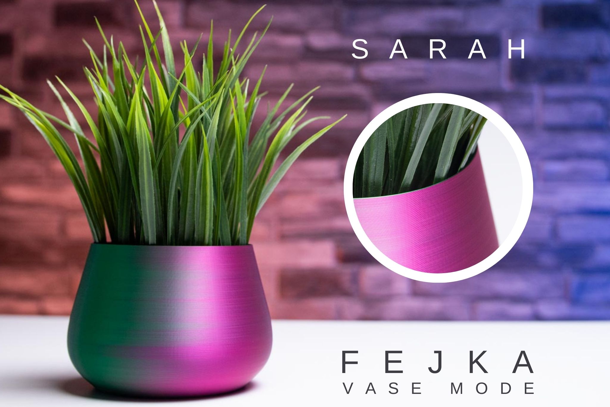 3D Printed Planter and Pot for Ikea Fejka - Vase SARAH