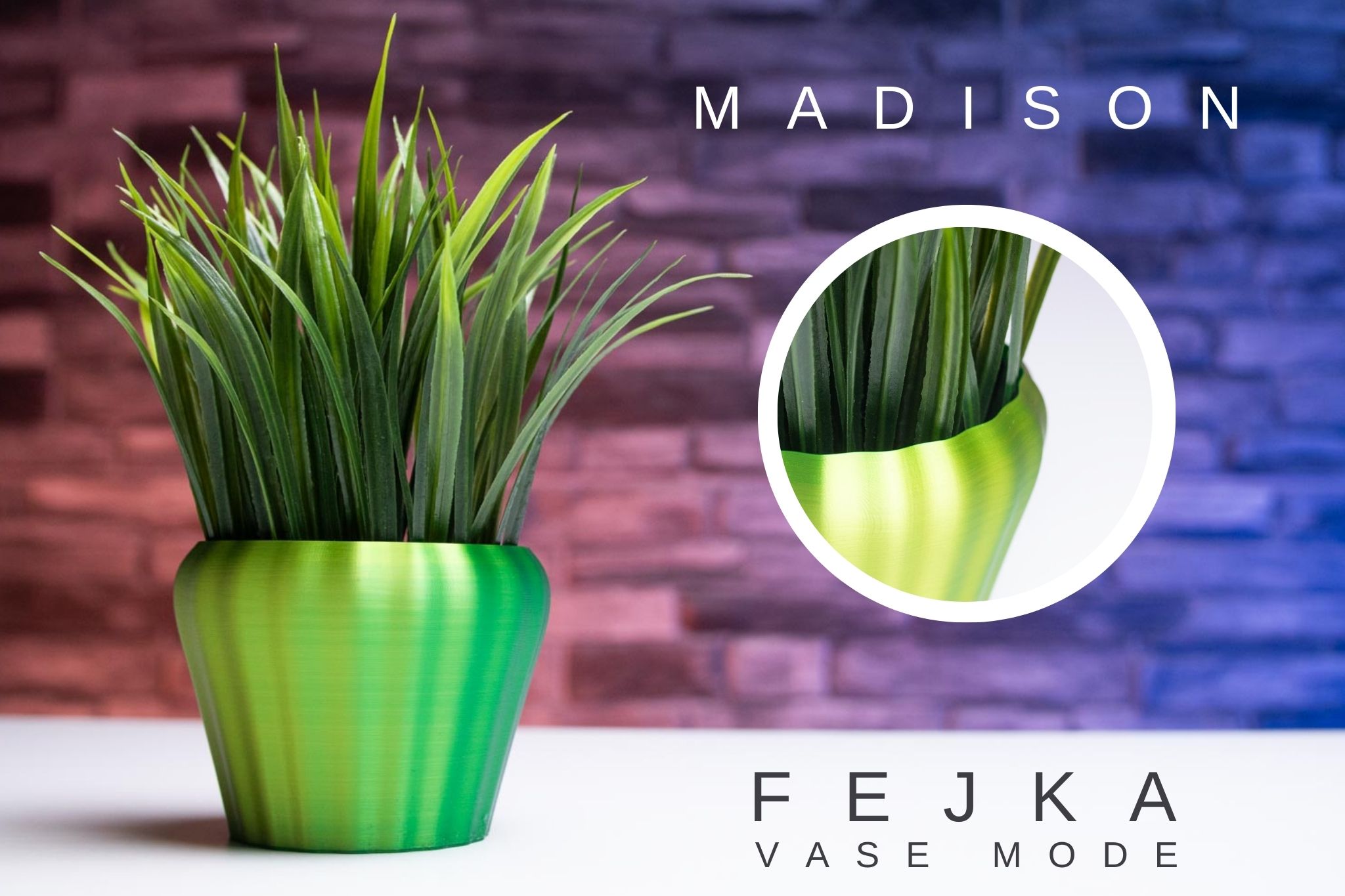 3D Printed Planter and Pot for Ikea Fejka - Vase MADISON