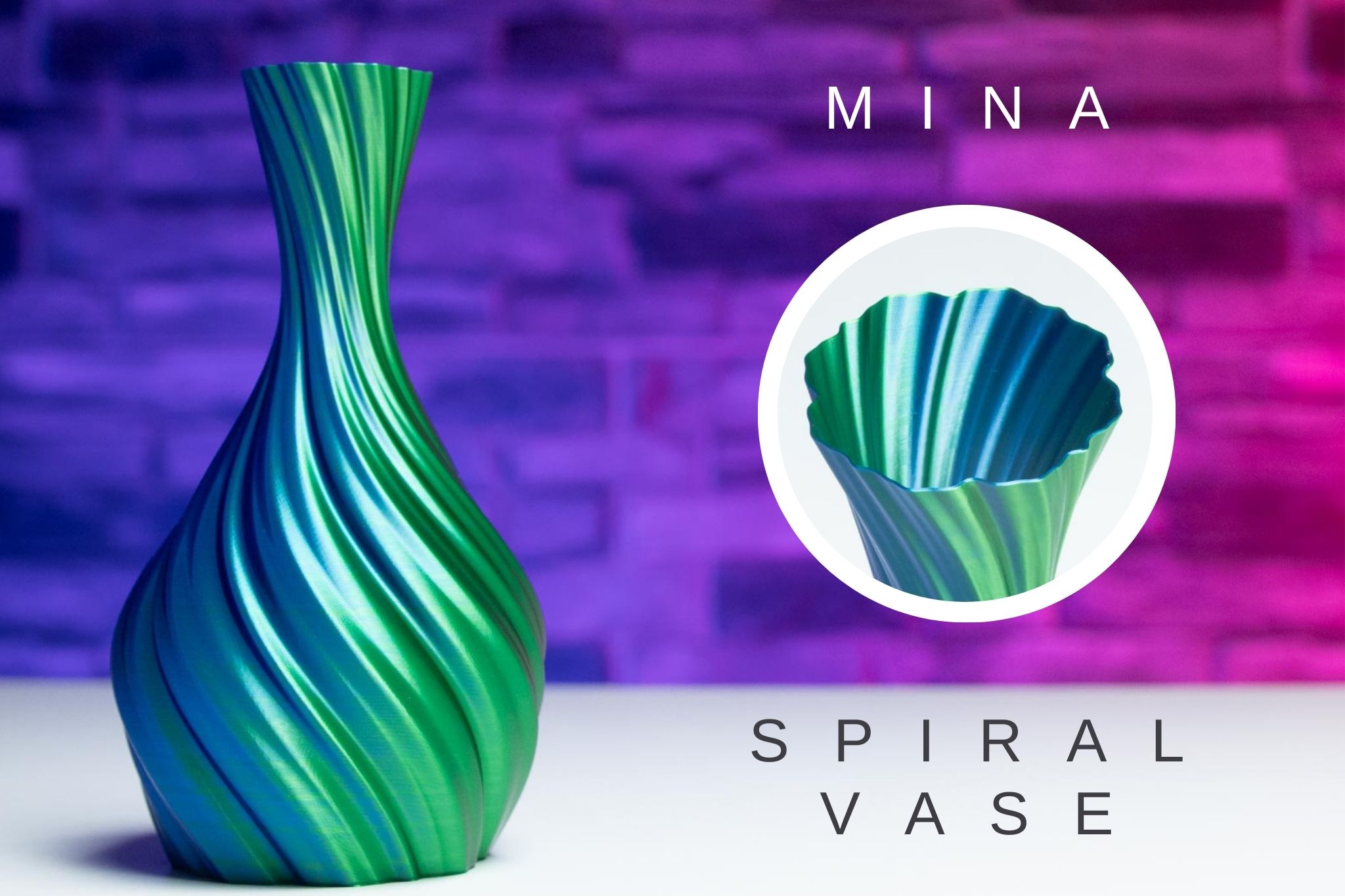 3D Printed Spiral Vase MINA