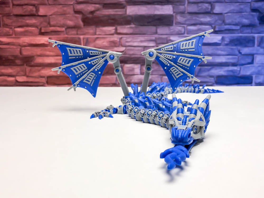 3D Printed Dragon with Wings Articulated STL for download