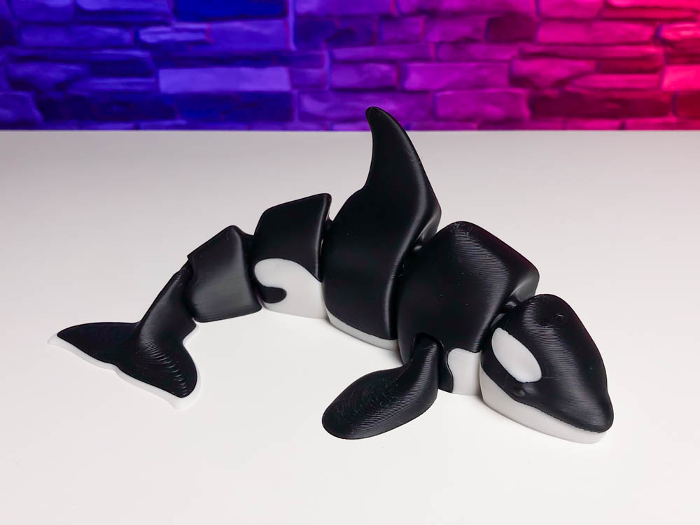 Articulated Multicolor Orca STL for download