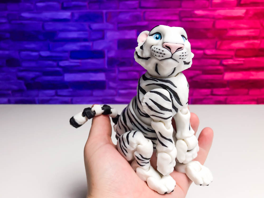 Articulated Multicolor White Tiger STL for download