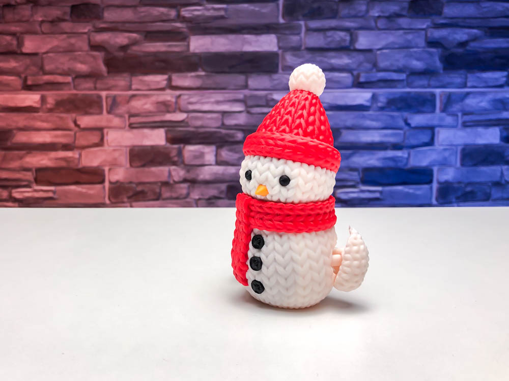 Multicolor Knitted Snowman STL for download