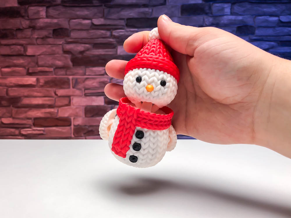 Multicolor Knitted Snowman STL for download