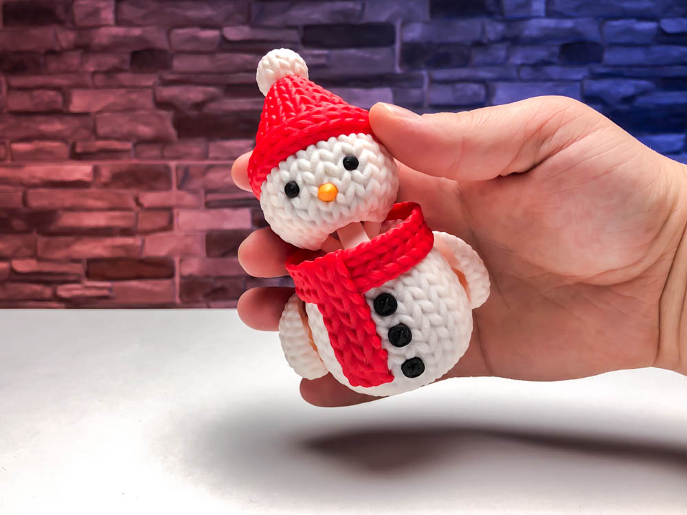 Multicolor Knitted Snowman STL for download