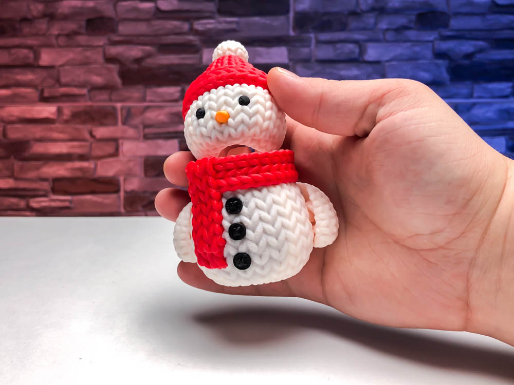 Multicolor Knitted Snowman STL for download