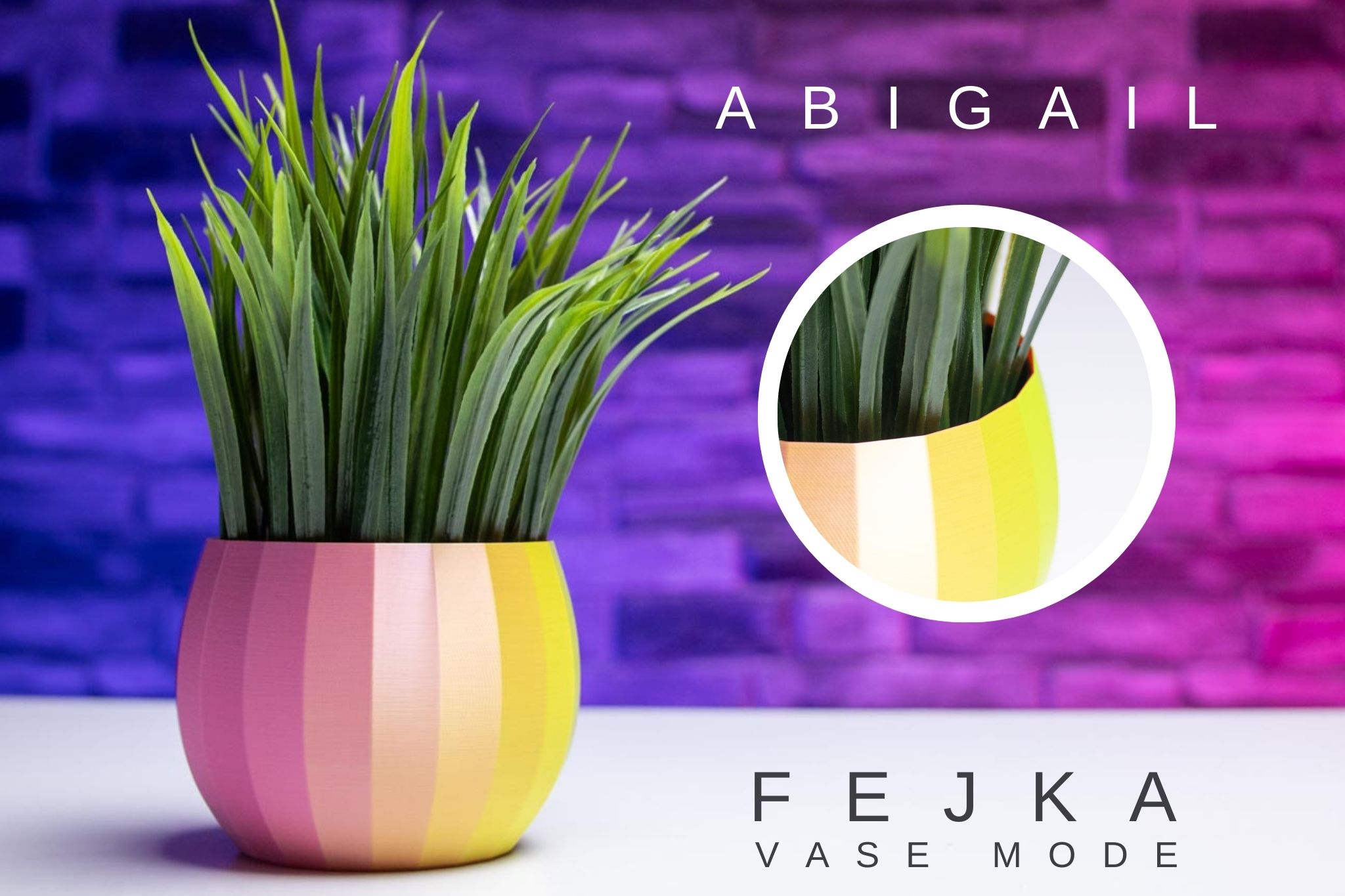 3D Printed Planter and Pot for Ikea Fejka - Vase ABIGAIL