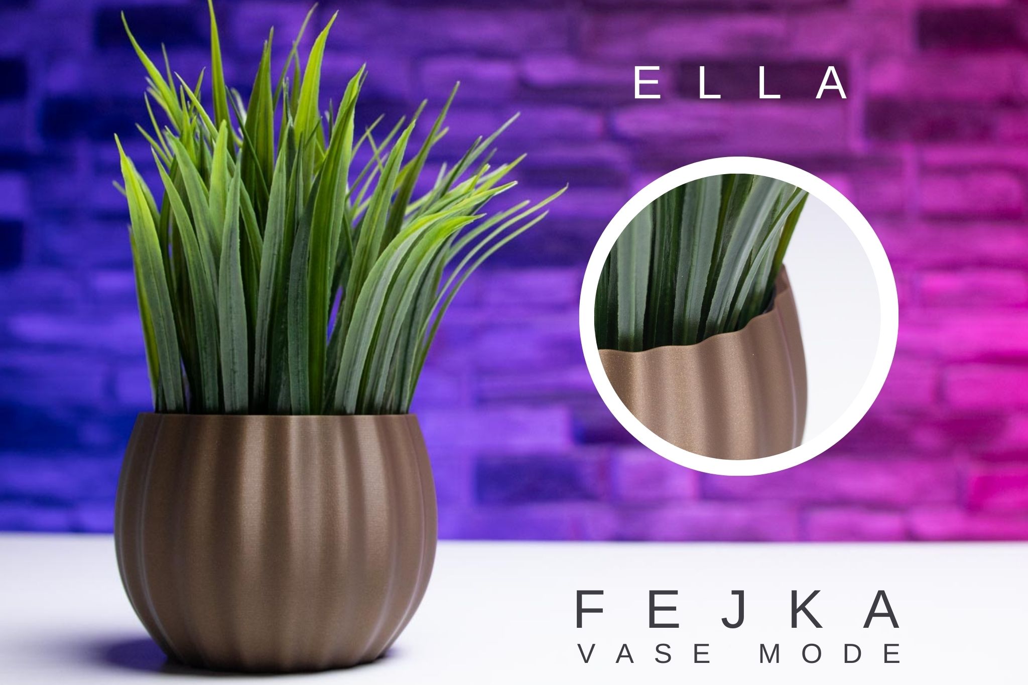 3D Printed Planter and Pot for Ikea Fejka - Vase ELLA
