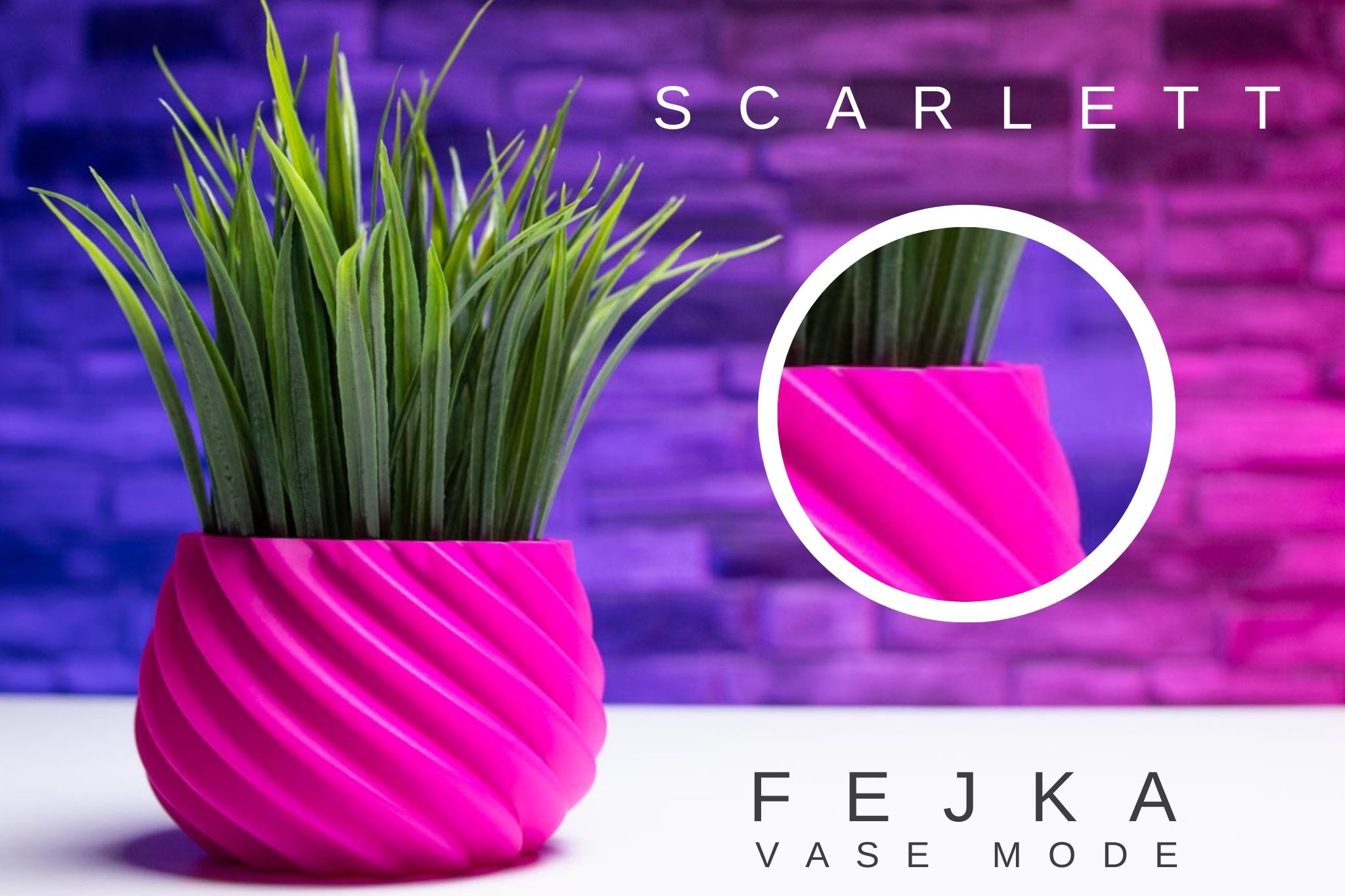 3D Printed Planter and Pot for Ikea Fejka - Vase SCARLETT