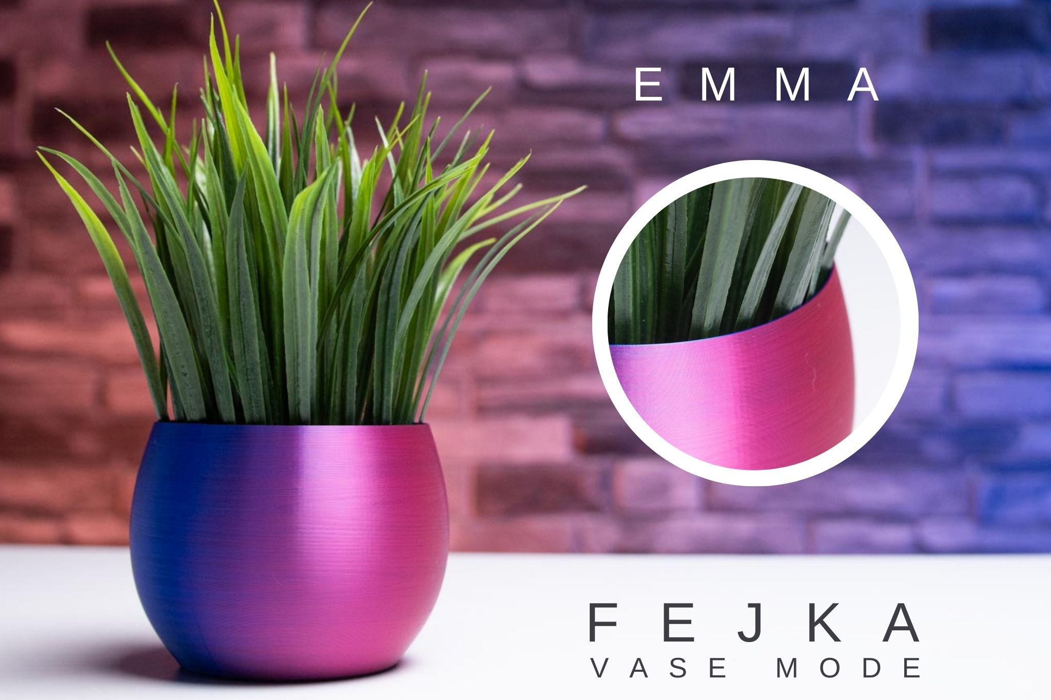 3D Printed Planter and Pot for Ikea Fejka - Vase EMMA