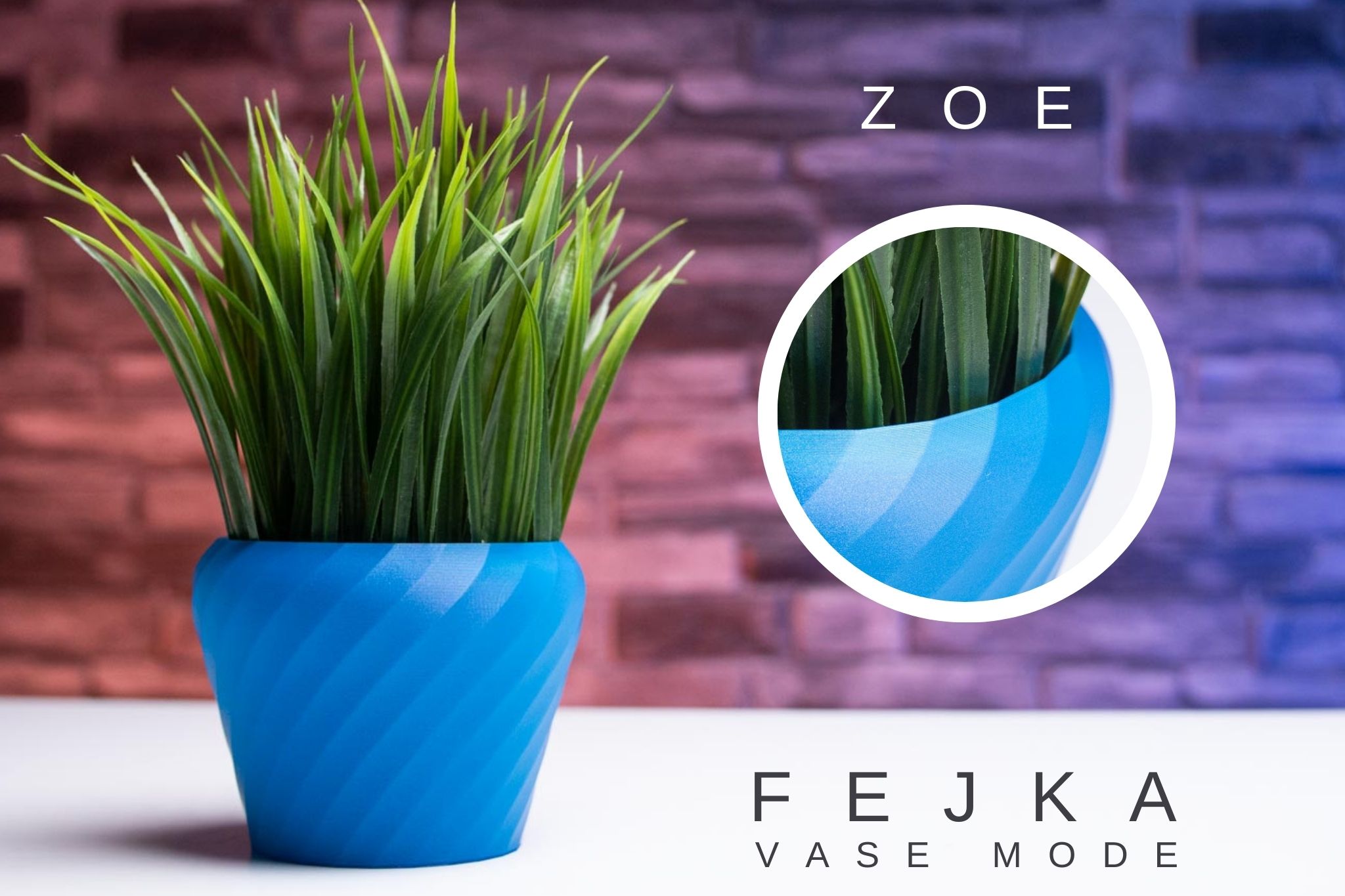 3D Printed Planter and Pot for Ikea Fejka - Vase ZOE