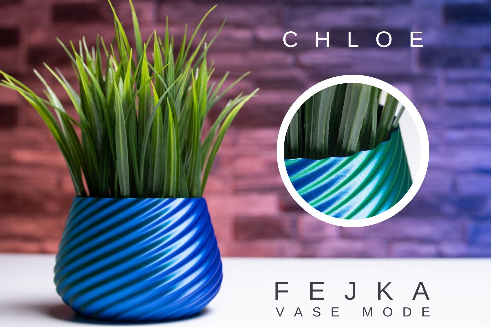 3D Printed Planter and Pot for Ikea Fejka - Vase CHLOE