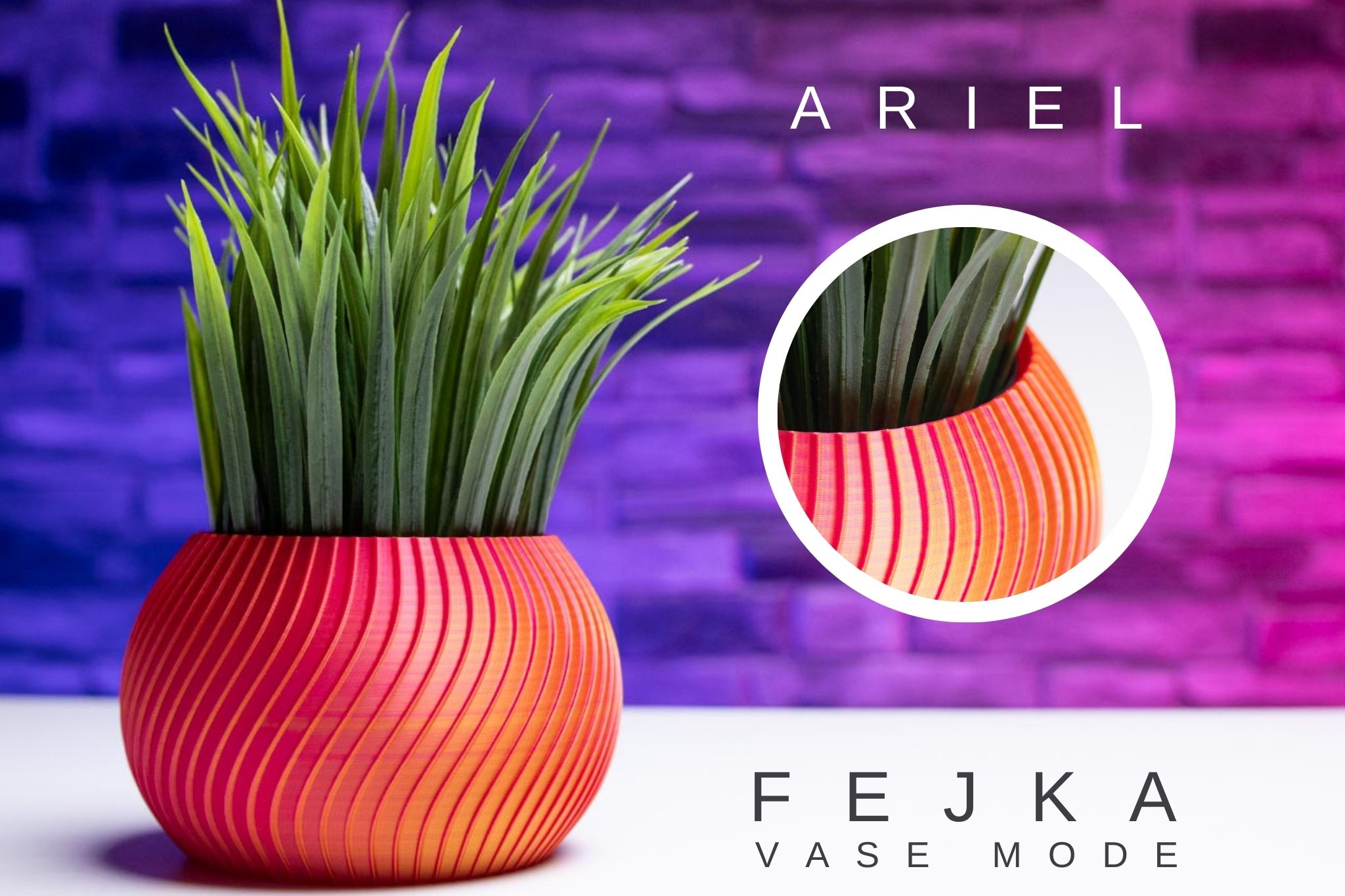 3D Printed Planter and Pot for Ikea Fejka - Vase ARIEL