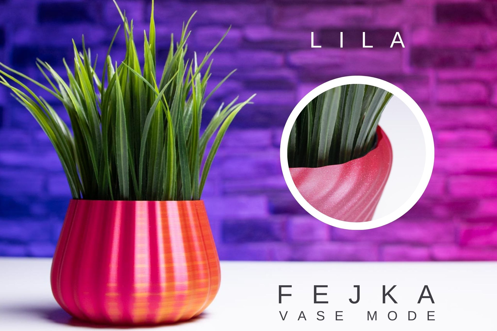 3D Printed Planter and Pot for Ikea Fejka - Vase LILA