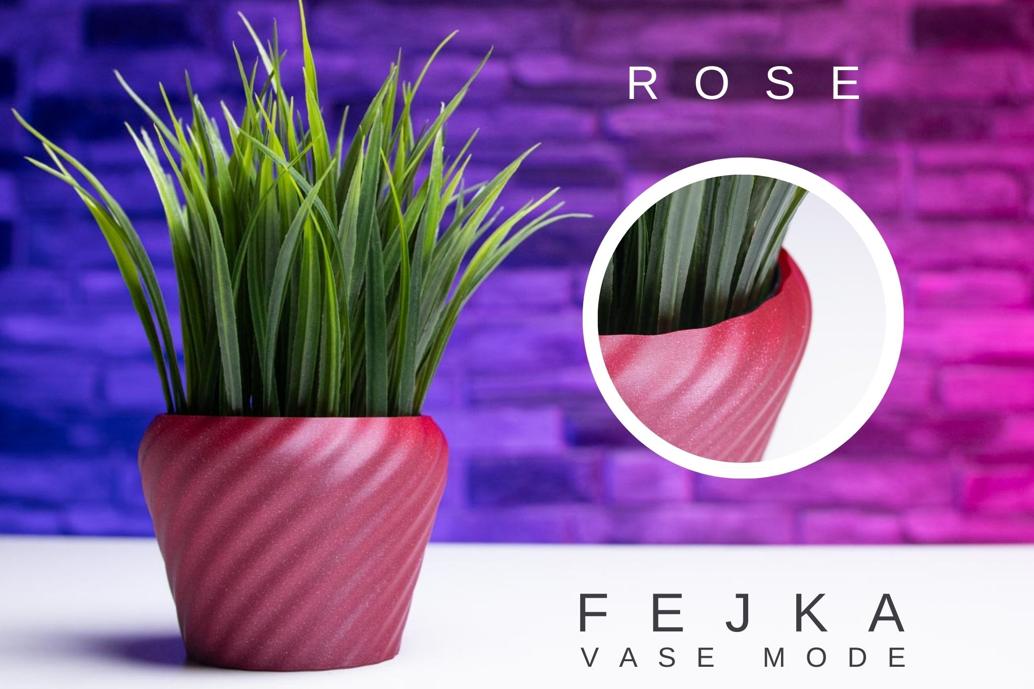 3D Printed Planter and Pot for Ikea Fejka - Vase ROSE