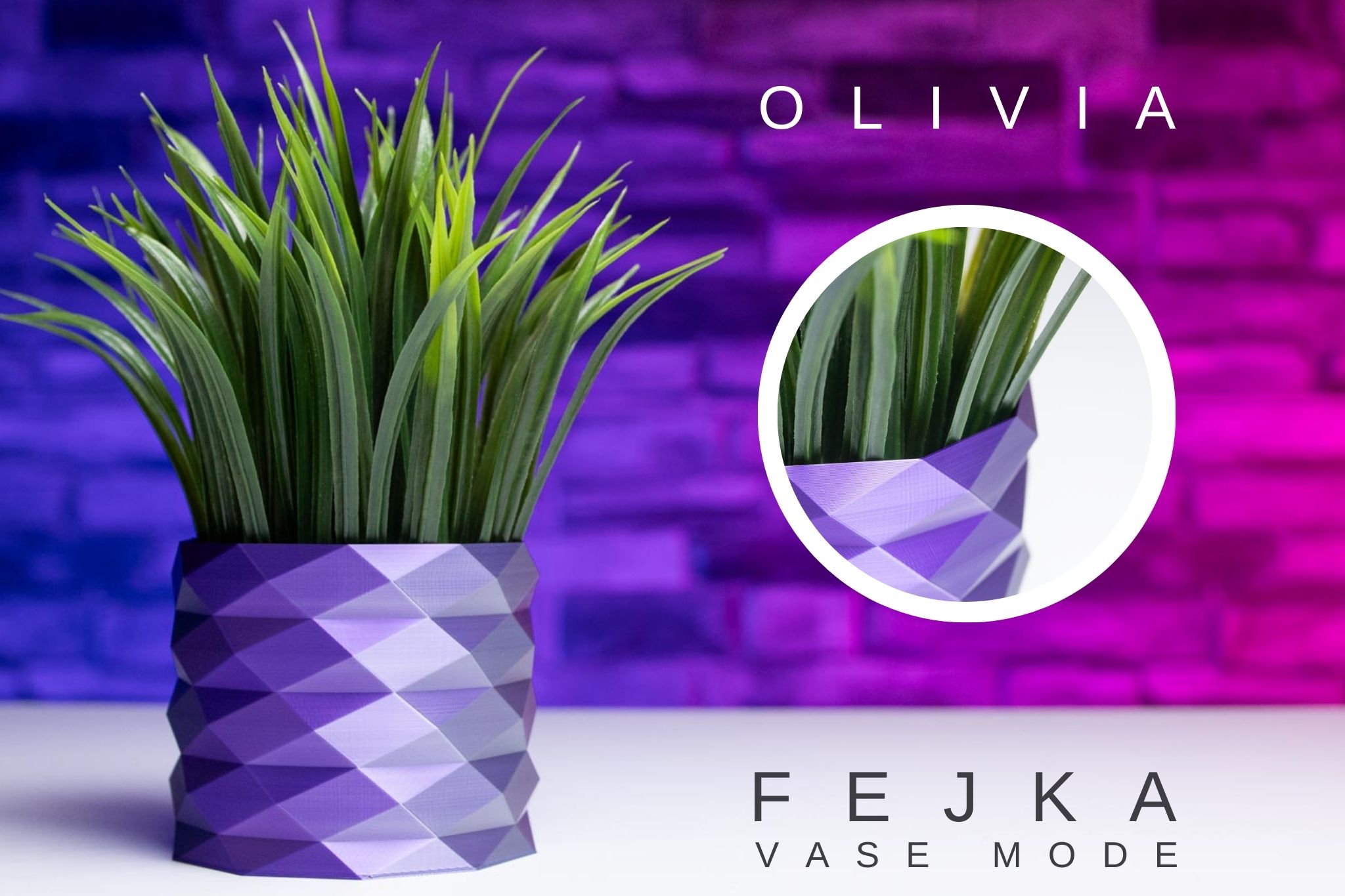 3D Printed Planter and Pot for Ikea Fejka - Vase OLIVIA