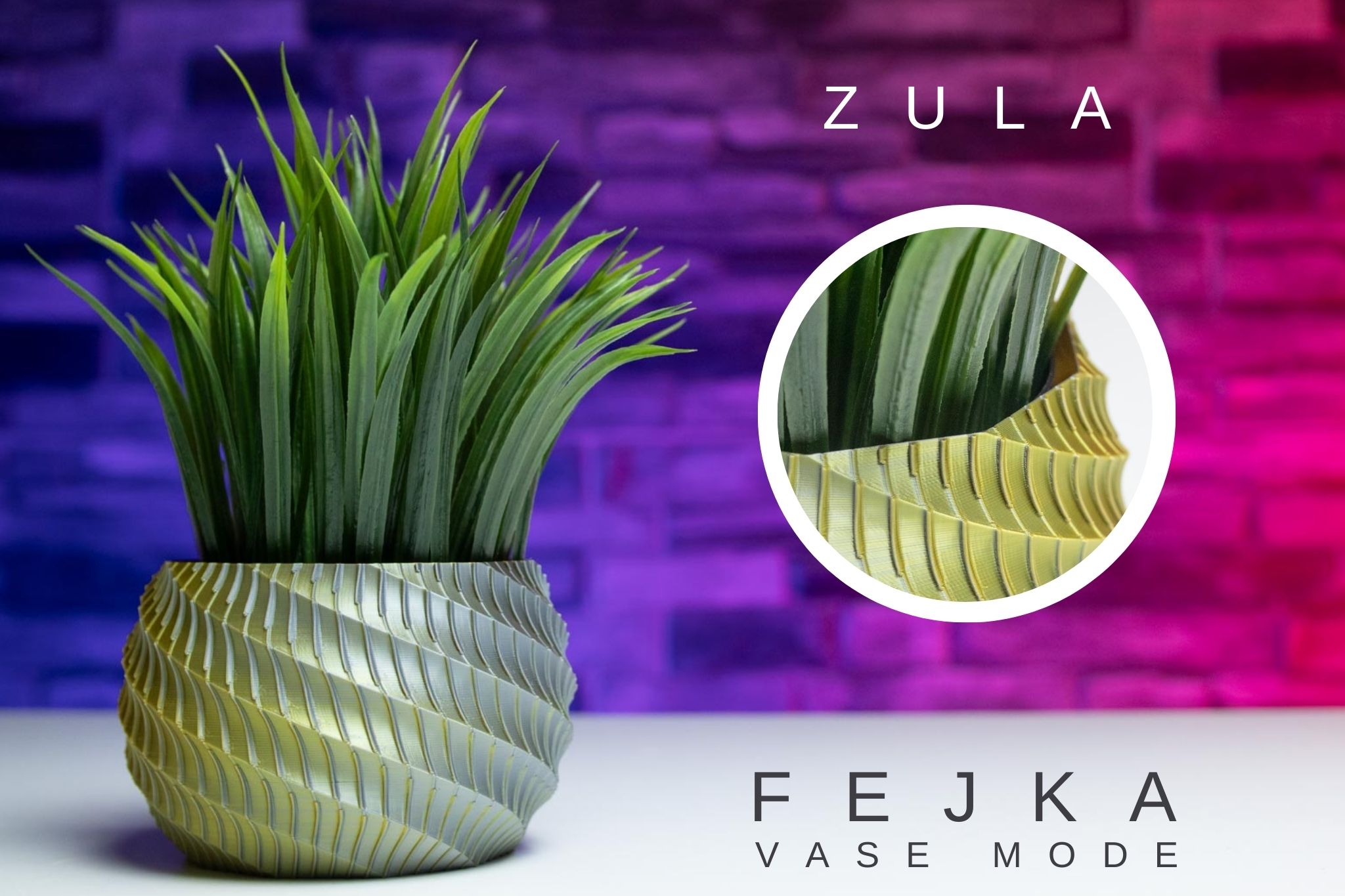 3D Printed Planter and Pot for Ikea Fejka - Vase ZULA
