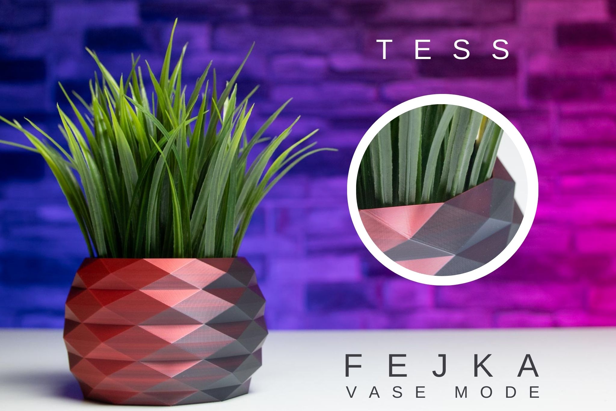 3D Printed Planter and Pot for Ikea Fejka - Vase TESS