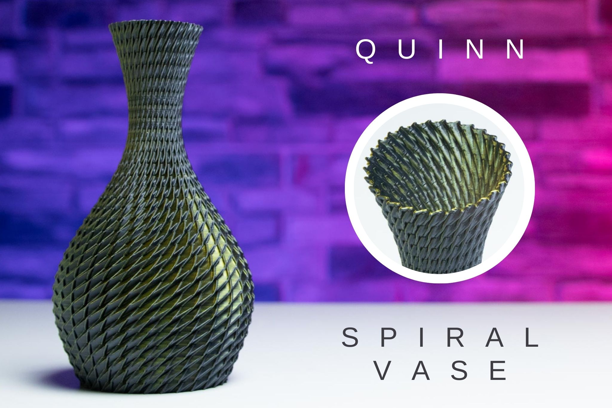3D Printed Spiral Vase QUINN