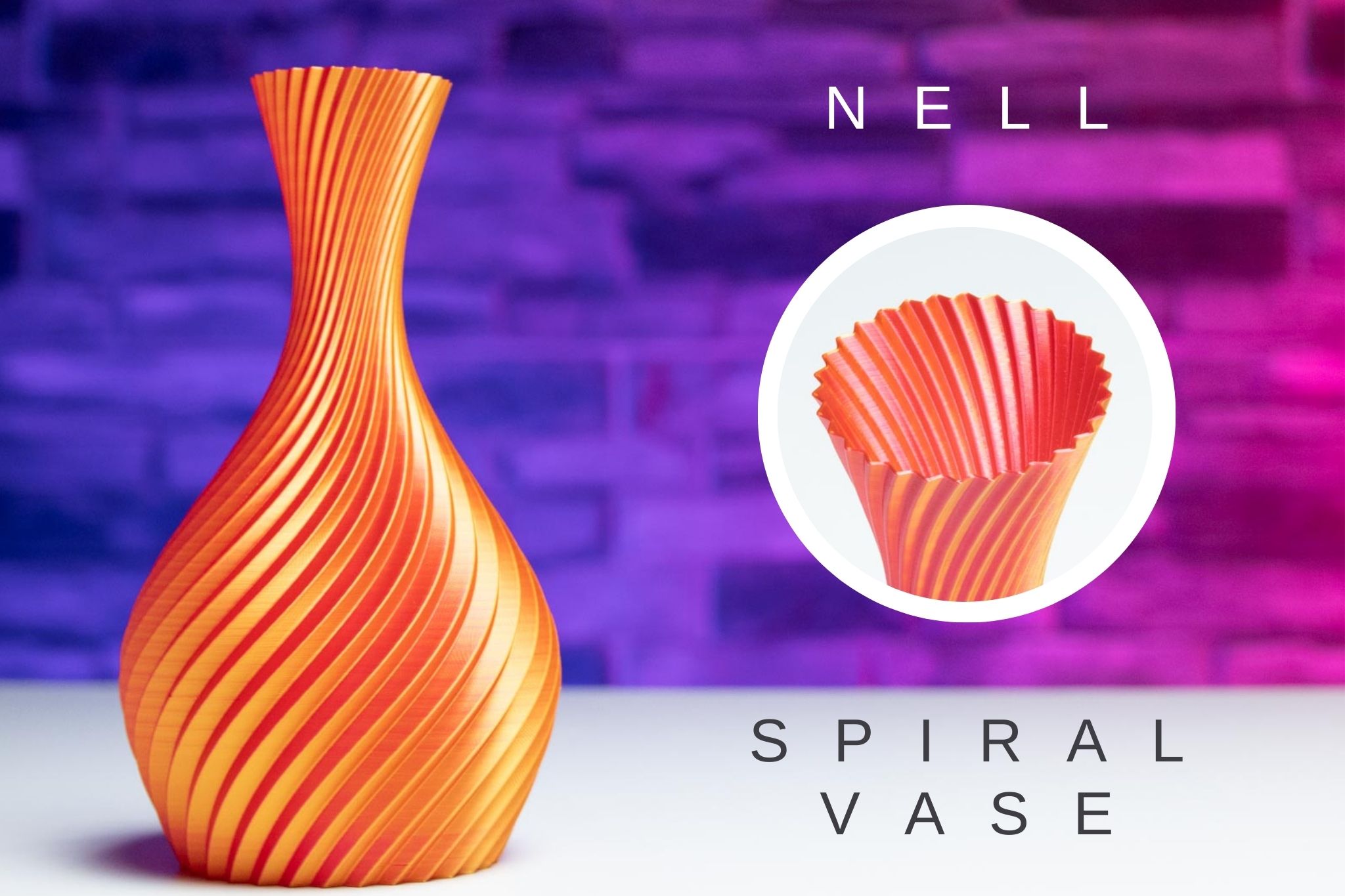 3D Printed Spiral Vase NELL