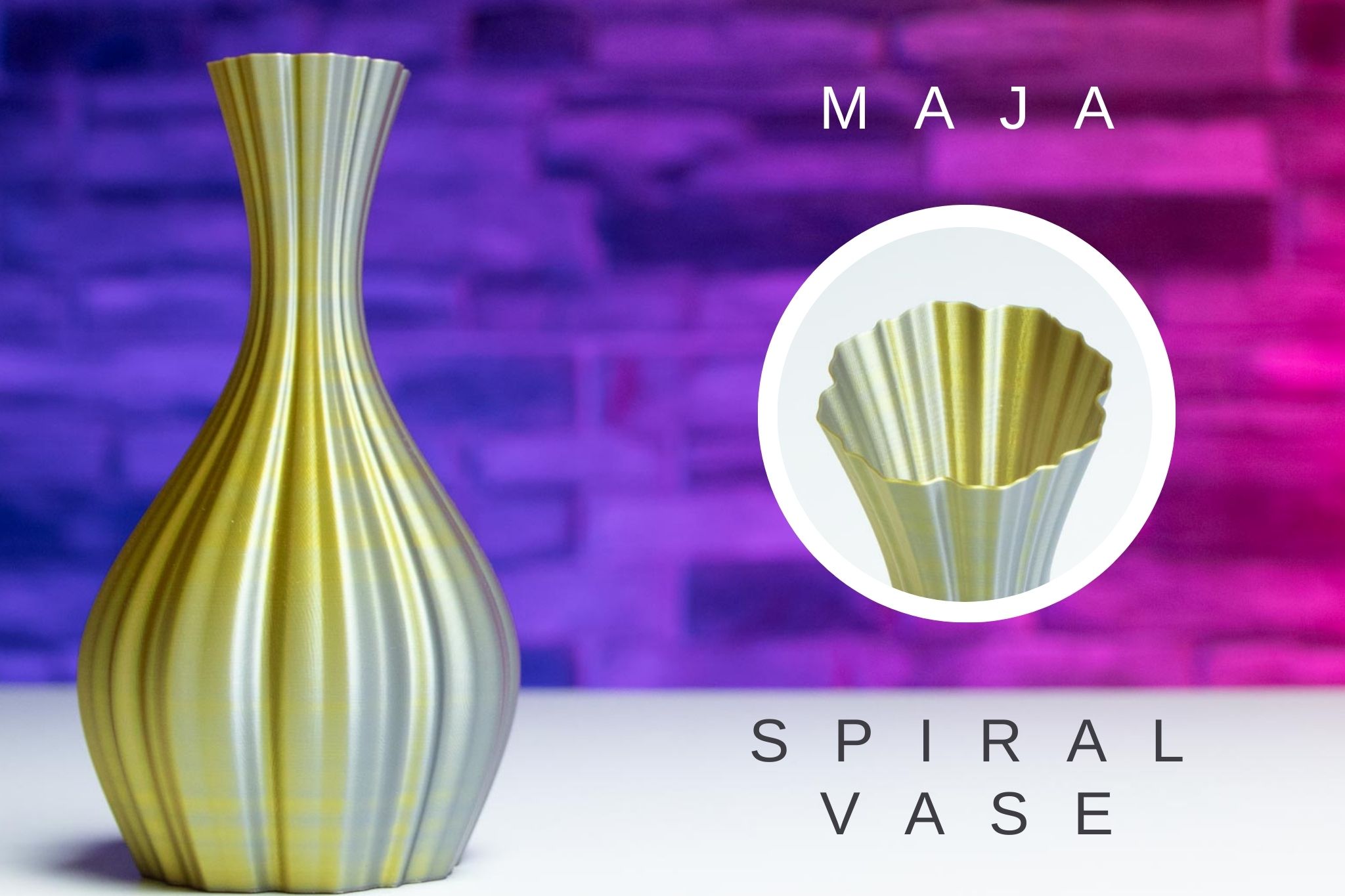 3D Printed Spiral Vase MAJA
