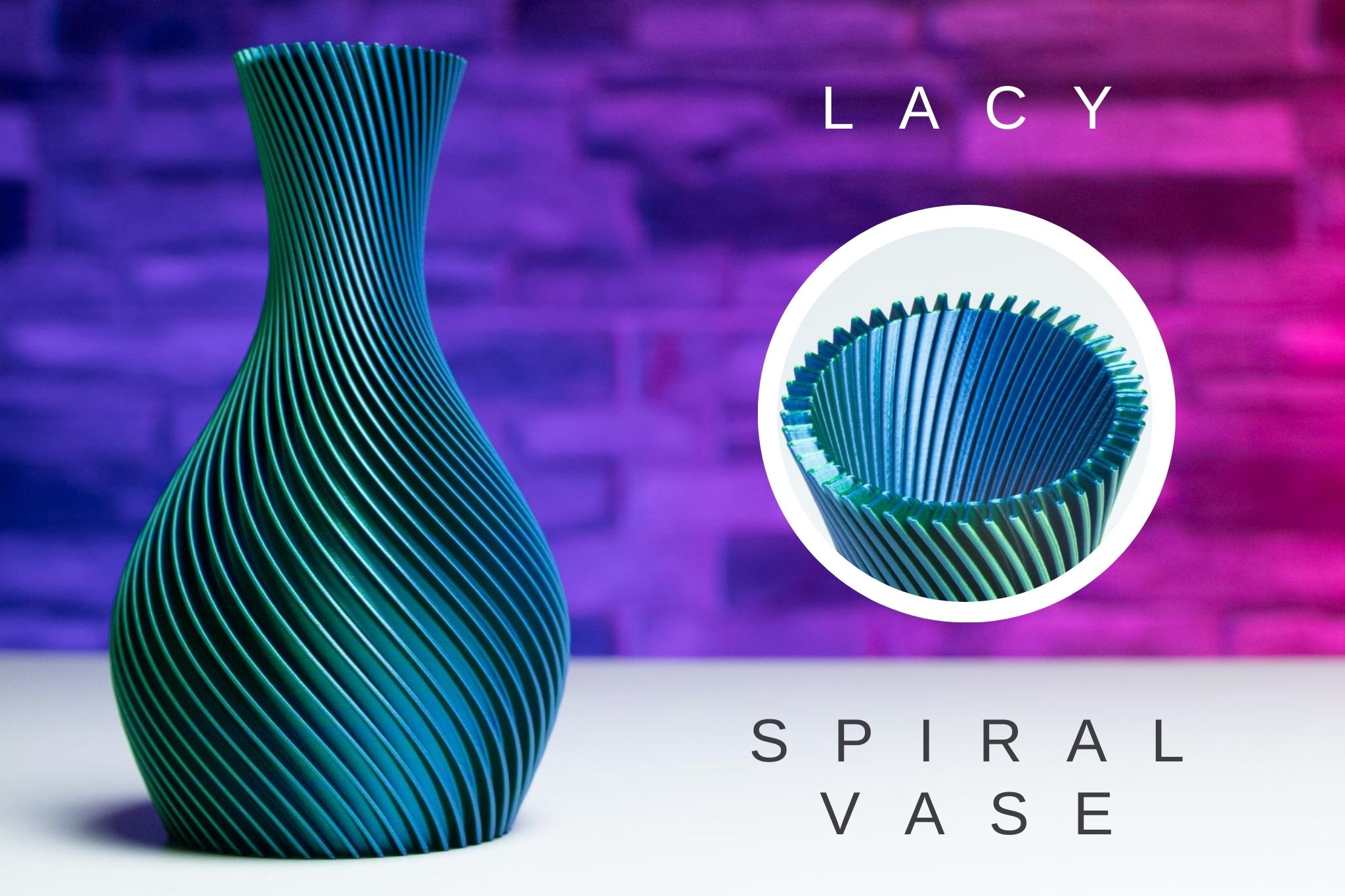 3D Printed Spiral Vase LACY