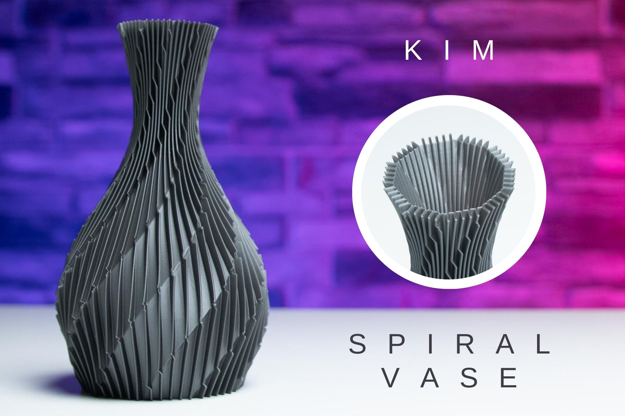 3D Printed Spiral Vase KIM