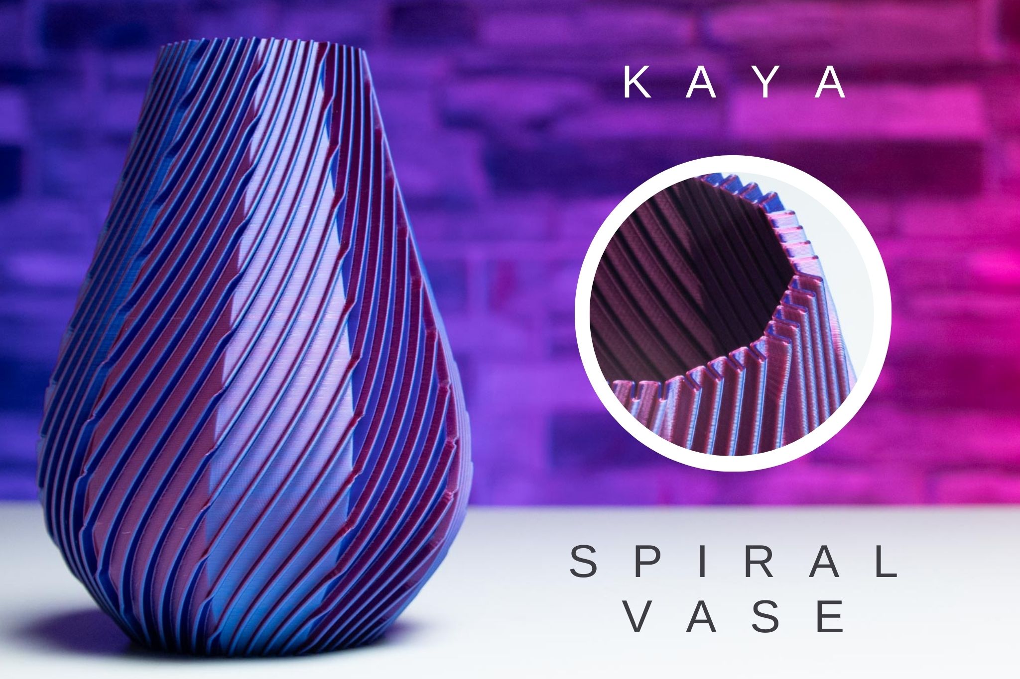3D Printed Spiral Vase KAYA