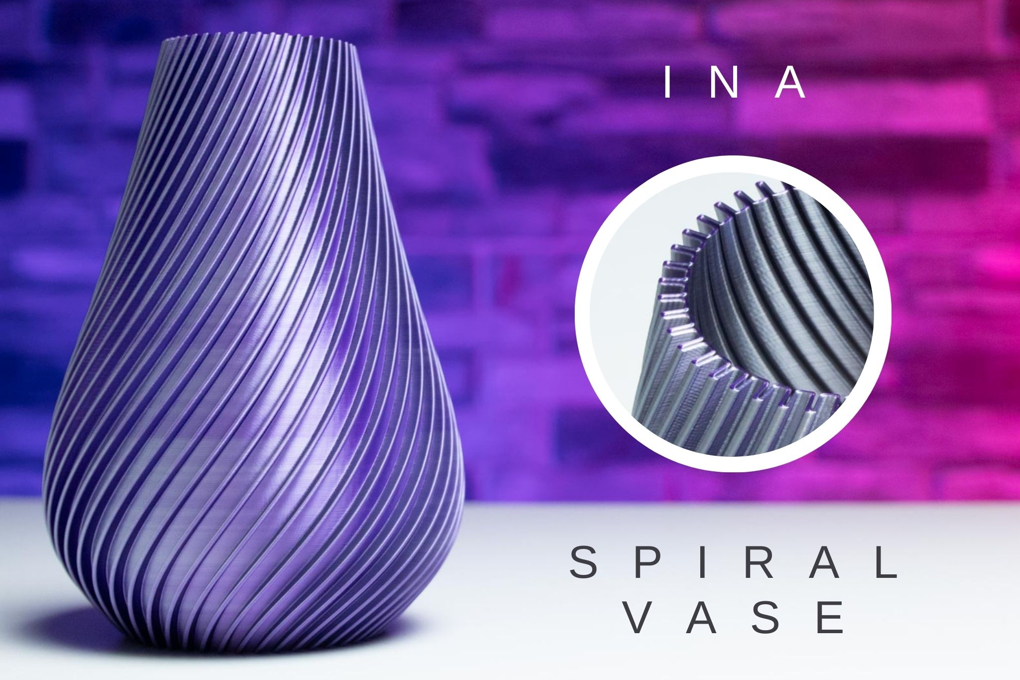 3D Printed Spiral Vase INA