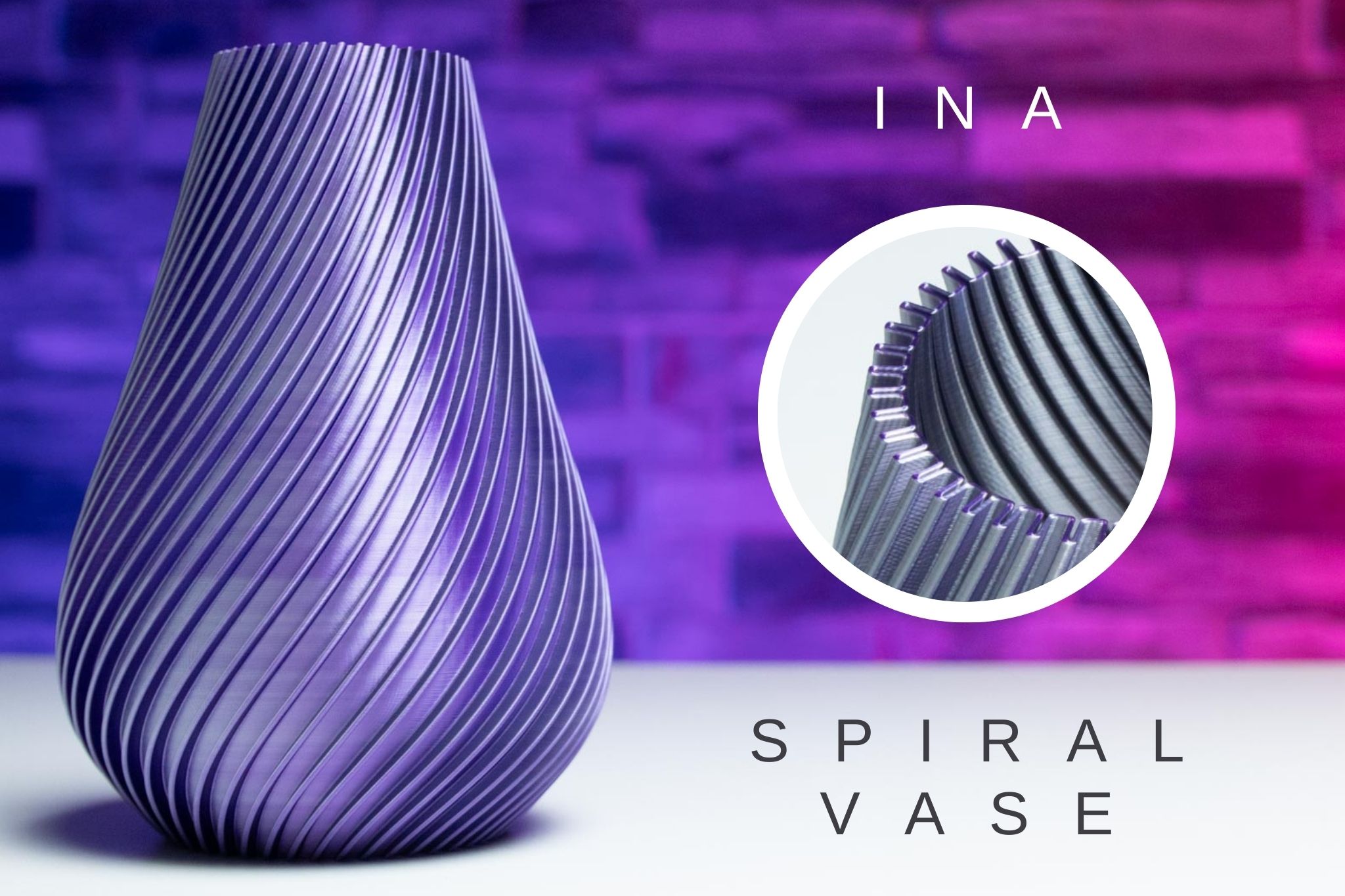 3D Printed Spiral Vase INA Free