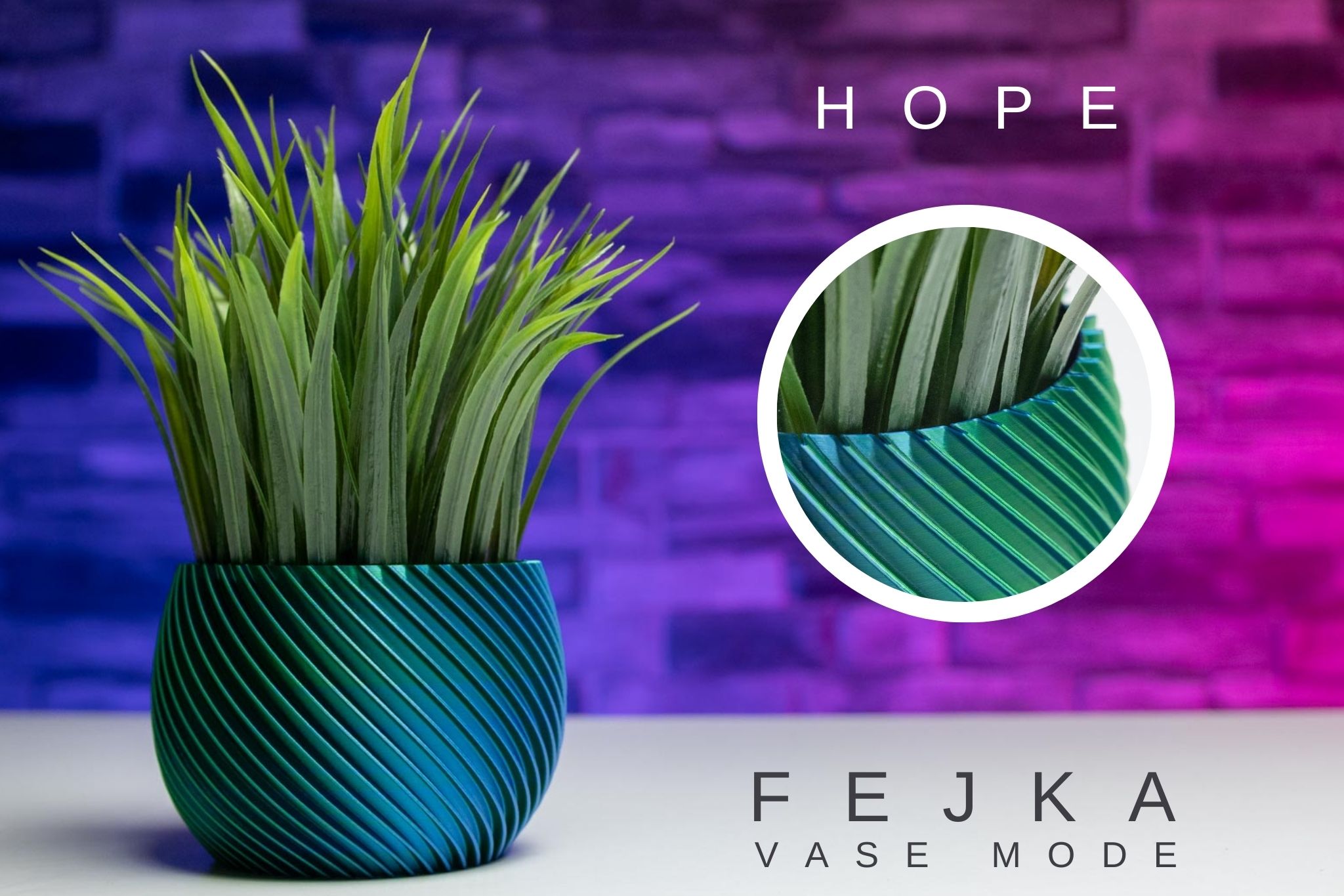 3D Printed Planter and Pot for Ikea Fejka - Vase HOPE