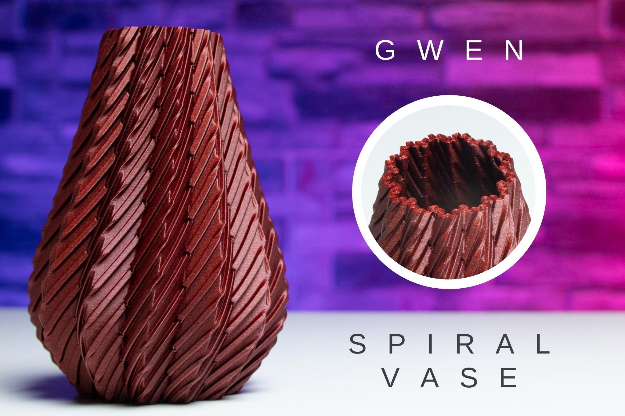3D Printed Spiral Vase GWEN