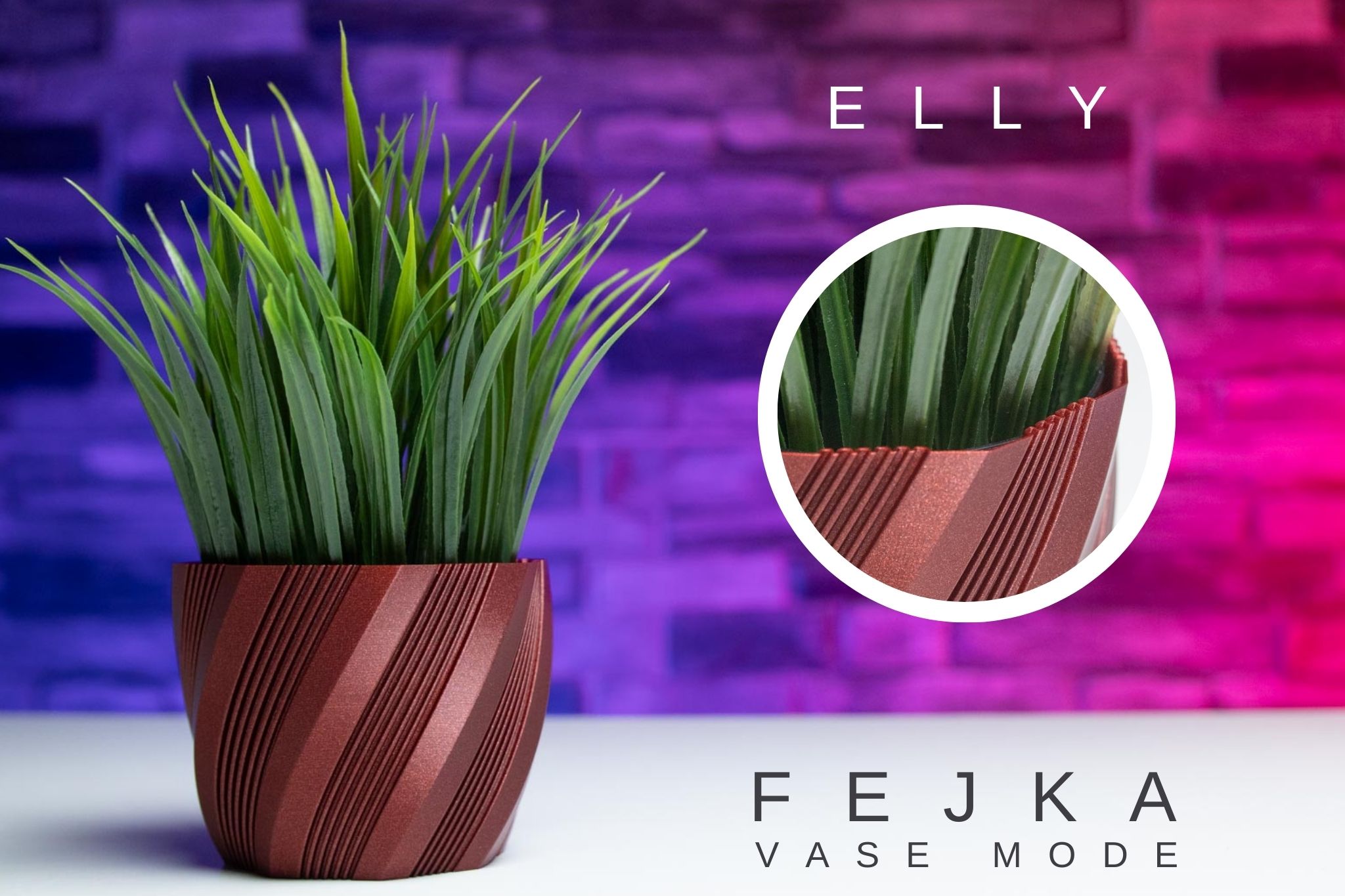 3D Printed Planter and Pot for Ikea Fejka - Vase ELLY