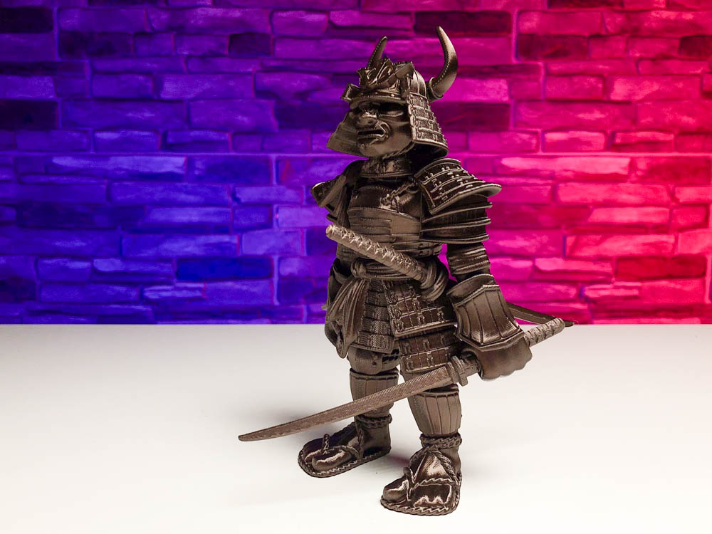 3D Print Articulated Dark Gold Samurai