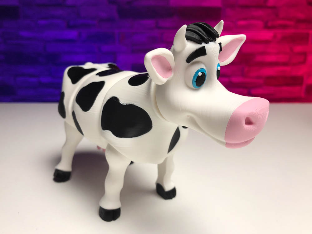 3D Print Articulated Multicolor Cow STL for download