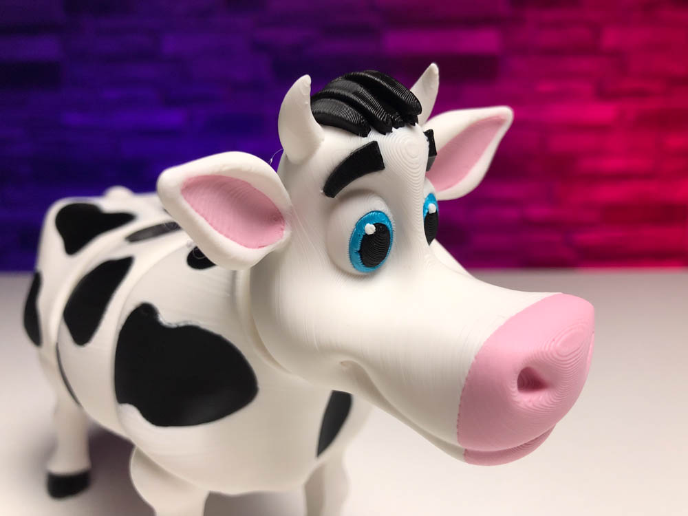 3D Print Articulated Multicolor Cow STL for download