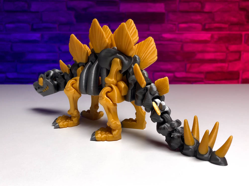 Articulated Multicolor Stegosaurus Dino STL for download