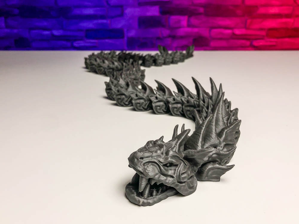 Articulated Silver Dragon STL for download