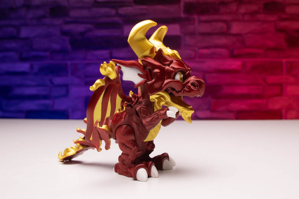 3D Print Articulated Chinese Dragon with Wings STL for download