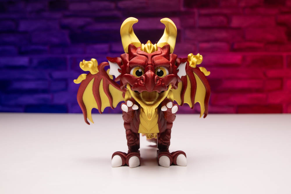 3D Print Multicolor Articulated Chinese Dragon with Wings