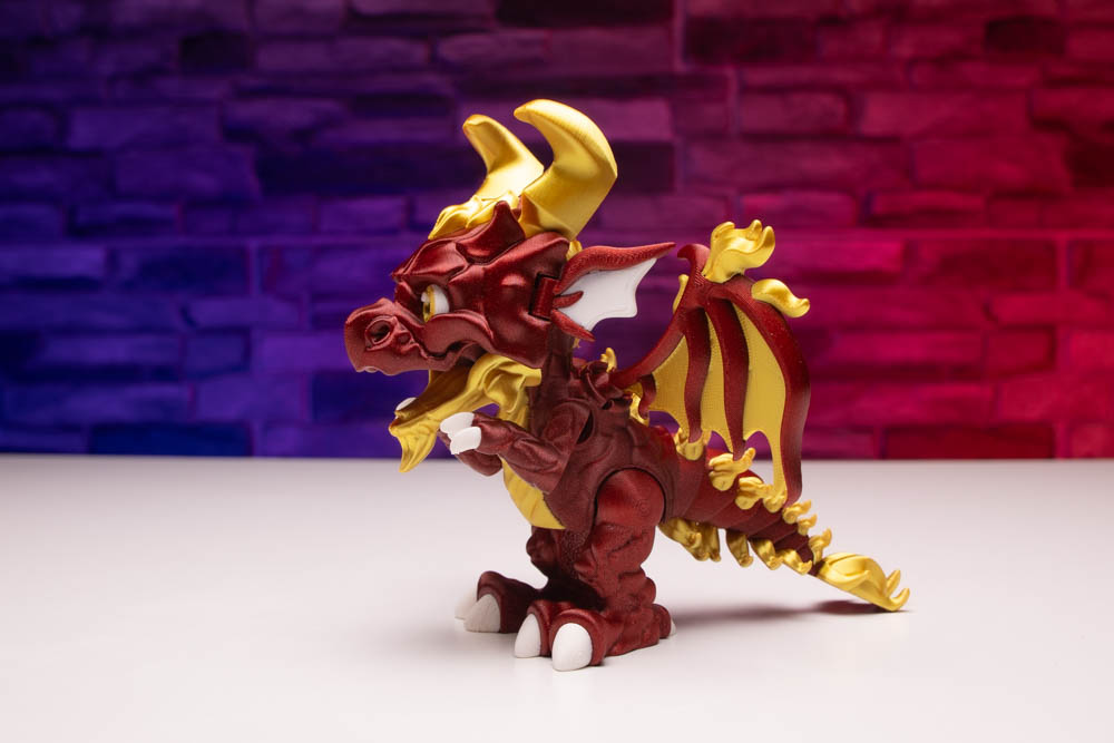 3D Print Multicolor Articulated Chinese Dragon with Wings STL for download