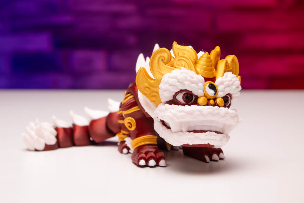 Multicolor Articulated Chinese Dragon