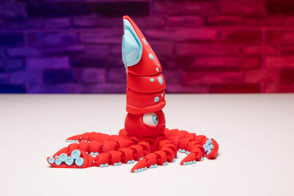 3D Print Multicolor Cute Squid STL for download