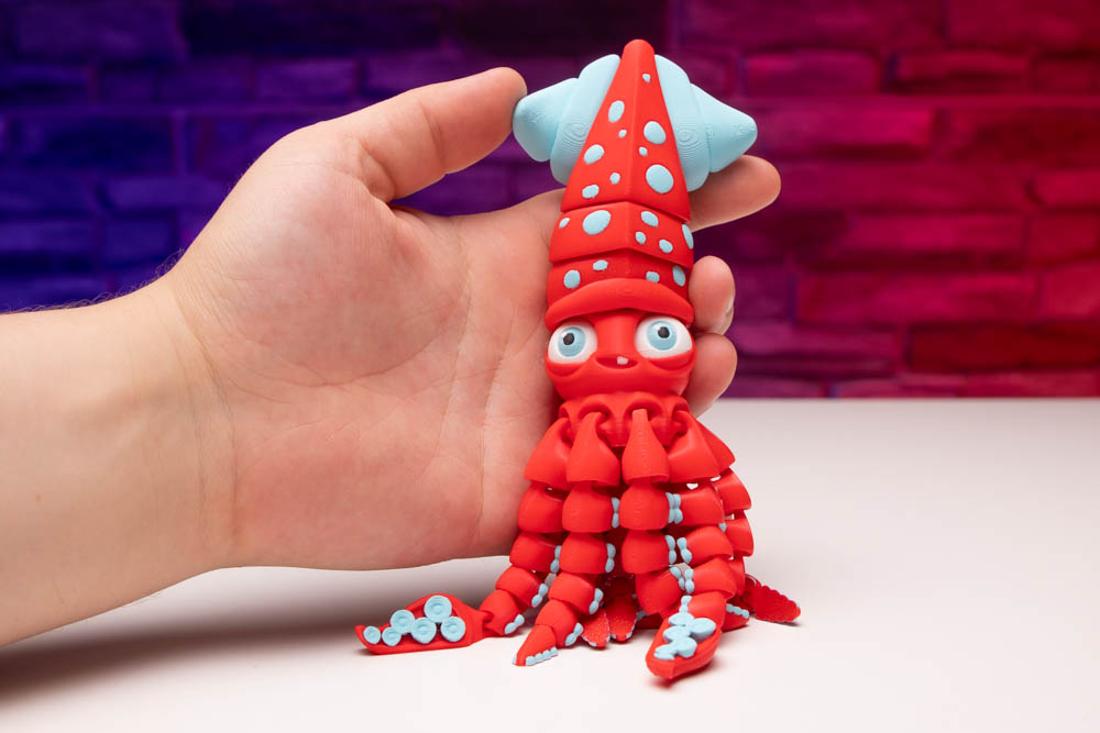 3D Print Multicolor Cute Squid STL for download