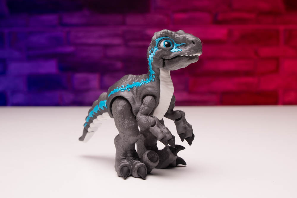 3D Print Multicolor Articulated Velociraptor STL for download